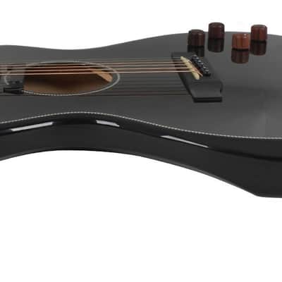 Swing Hybrid-Black All Solid Electric Acoustic Slim Guitar Piezo Magnetic Pickup image 5