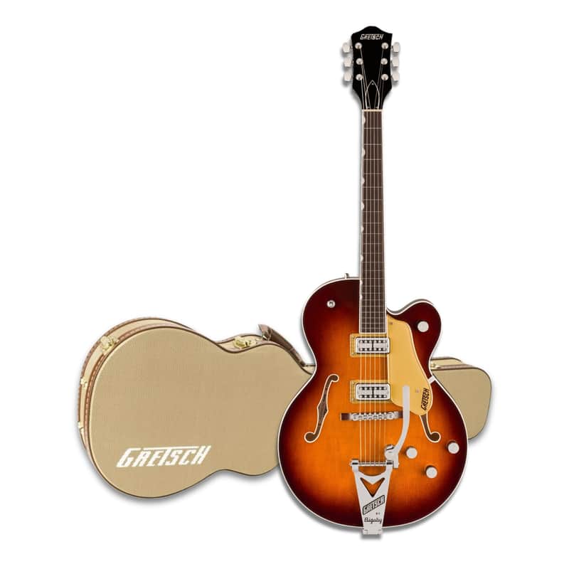 Gretsch G2655T Streamliner Center Block Jr. Double-Cut Electric Guitar with Bigsby and Laurel Fingerboard (Forge Glow) Bundle with Gretsch Case for Streamliner Electric Guitar (Brown) image 1