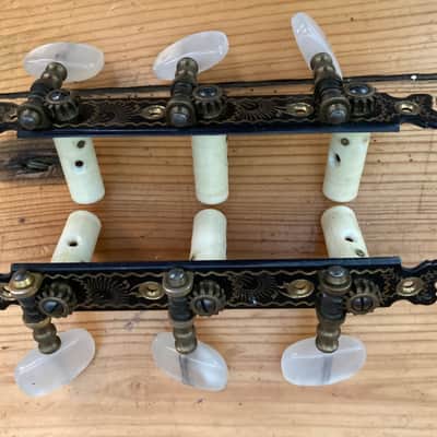 Vintage Engraved Fustero Classical Spanish Guitar Tuning Heads Tuners Circa 1970 image 2