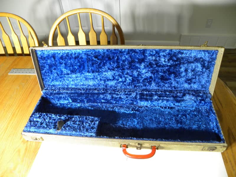 1940's lap steel hard case, Lucite handle, blue interior, EXCELLENT Condition- Magnatone image 1
