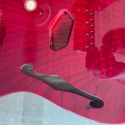 Warmoth Thinline Tele Body - Beautiful Transparent Red w/Pickguard and Bridge image 4