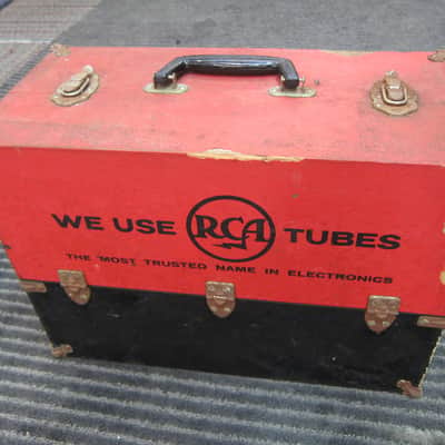 Vintage RCA Tube Caddy/Service Case Vintage 1950s, USA, Very cool, Functional, Fair Condition, Mojo 1950s Red/Black image 1