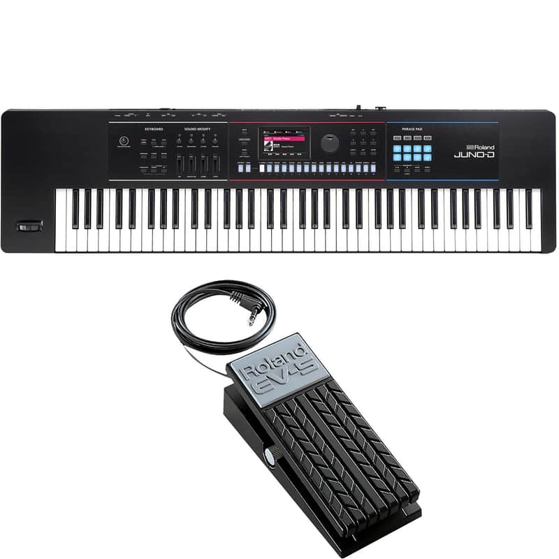 Mint Roland JUNO-D7 76-Key Synthesizer Keyboard w/ EV-5 Expression Pedal image 1