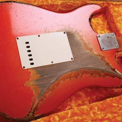 Fender 2021 Custom Shop Masterbuilt Dale Wilson '61 Stratocaster Heavy Relic in Melon Candy To Candy Apple Red Over 3-Tone Sunburst image 22