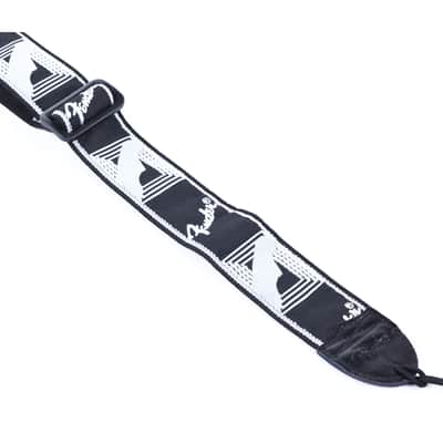 Fender 2" Monogramed Strap Black Lt Grey/Dak Grey Strap w. LOGO - Strap for Guitars image 2