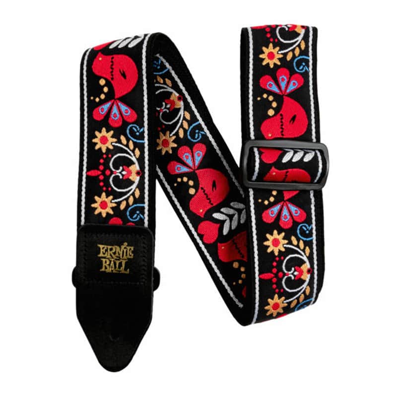 Redbird Rising, Elegant Jacquard-Woven Design Strap w/ Leather Ends and Tough Polypropylene Base Webbing image 1