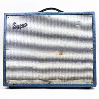 Supro 1675RT Rhythm Master 60/35-Watt 1x15" Tube Combo Amp w/ Cover – Blue Rhino image 2