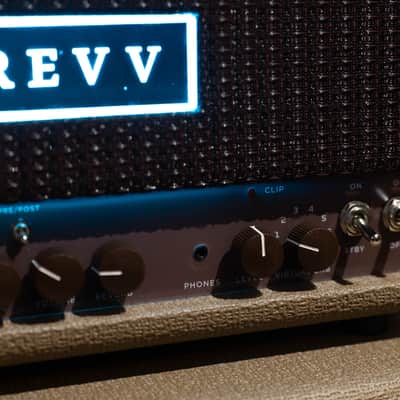 Revv D20 JL Joey Landreth 20/4W Tube Amp Head w/ 1x12 Cab & Speaker Cable –Brown image 5