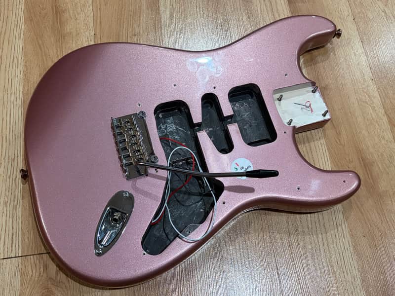 Squier Affinity Series 2024 Burgundy Mist Body - Upgraded Trem Block and Saddles image 1