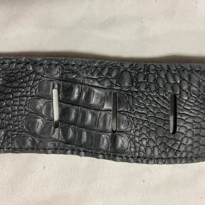 2 1/2'' Faux Crocodile Alligator Black LEATHER Guitar STRAP - FIRE SALE image 5