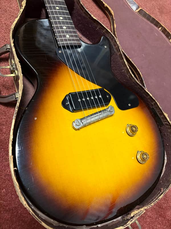 Vintage 1956 Gibson Les Paul Junior Sunburst w/Original Alligator Case All Original Bild 1