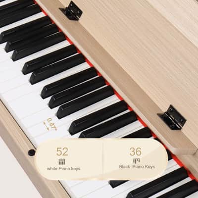 Glarry 88-Key Home Fully Weighted Hammer-action Keybed Digital Piano - Burlywood image 3