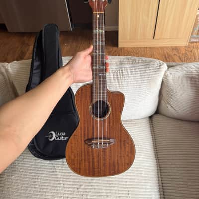 Luna High-Tide Koa Concert Ukulele 2010s - Natural image 1