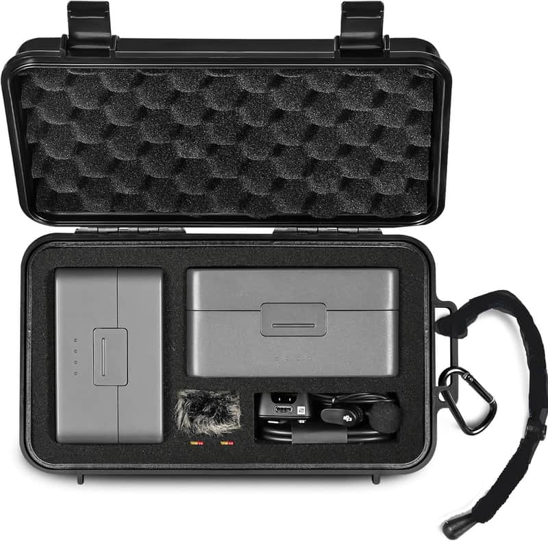 Travel Waterproof Hard Case for DJI Mic Mini/Mic 2, Transmitter, Receiver, Lavalier Mic, and other Accessories(Case & Bag Only) image 1