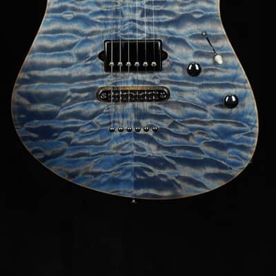 Suhr Custom Modern in Transparent Blue Denim with Black Limba Body image 1