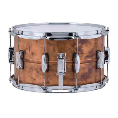 Ludwig Copperphonic 8x14" Copper 10-Twin Lug Raw Finish Seamless Shell Snare Drum | Authorized Dealer image 3