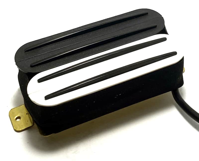 Quad Rails White Black Zebra Neck Humbucker, Four Black Blade Rails, Passive 23K Pickup ~ Style A image 1
