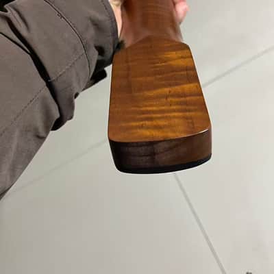 Round end stainless steel 21 frets roasted flame Maple guitar neck 25.5inch hole 10mm Rosewood fingerboard st image 3