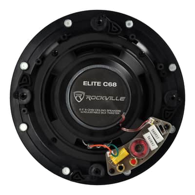 Immagine Pair Rockville ELITE C68 6.5" 8-Ohm Ceiling Speakers, Adjustable Silk Tweeter - 8