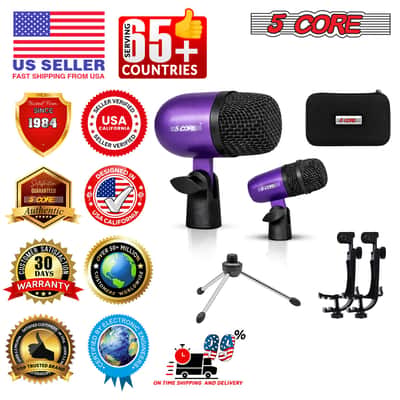 5 Core Conga Mic Snare Tom Set Professional XLR Cardioid Condenser Instrument Microphone Kit image 10