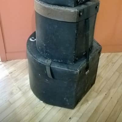 70s Pearl Fiberglass Shell drum kit w/ original hardware and cases! image 25