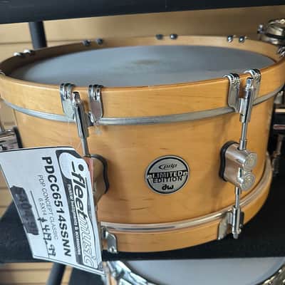 DW PDCC6514SSNN Pacific Concept Classic Snare with Claw Hooks - 6.5 x 14"- Natural image 2