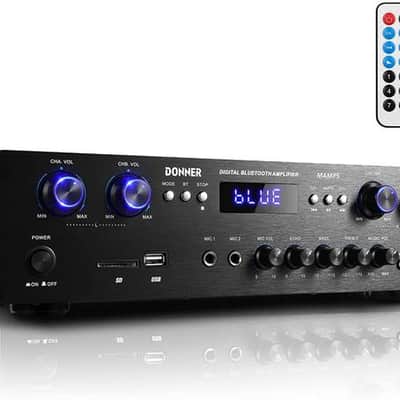Bluetooth 5.0 Stereo Audio Amplifier Receiver, 4 Channel, 440W Peak Power Stereo Receiver USB image 1