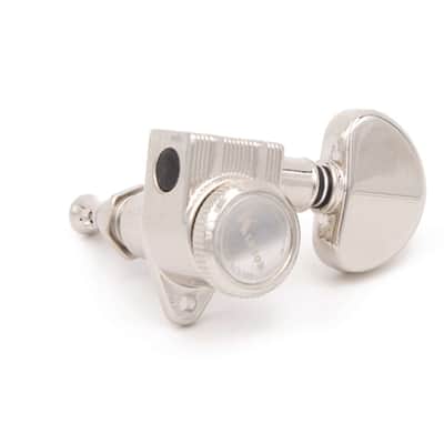 Kluson 3x3 Revolution E-Mount 90deg 20:1 ratio Locking Tuners, Nickel image 2