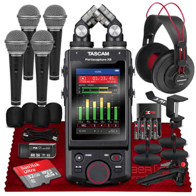 Tascam Portacapture X8 Multitrack Handheld Adaptive Recorder 6-Input / 6-Track, for Interviews, Podcasting, and more, comes with a Deluxe Accessories Bundle image 1