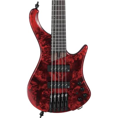Ibanez EHB1505S WL Headless 5 String Electric Bass. Stained Wine Red Low Gloss with Bag image 1
