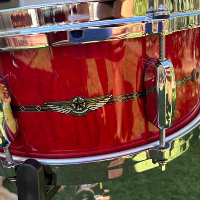 Tama Star Maple - Red Raspberry Curly Maple Bop Kit w/Matching Snare image 9