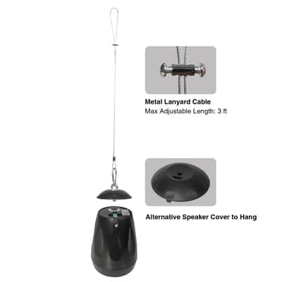 PAC80X4PD4B | Commercial Restaurant Power Amplifier Pendant Speaker Set, w/ a 2-Zone 70V/100V Amplifier w/ Bluetooth and 4 x Pendant Speakers, Black image 11