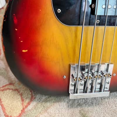 1975 Fender Precision Bass- Sunburst Plays and sounds great! image 3