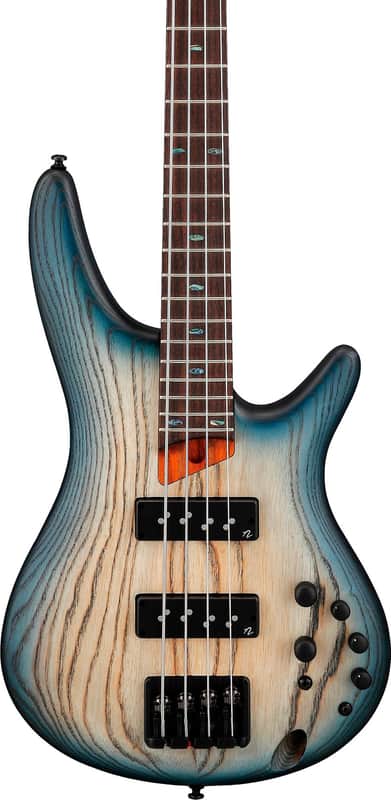 Ibanez SR600E Standard 4-String Bass Guitar, Rosewood Fingerboard, Cosmic Blue Starburst Flat image 1