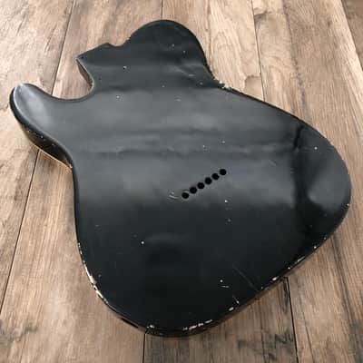 FRANCHIN Mars guitar body Relic Aged Gold Metallic turned green and Black 100% Nitro Lacquer Cracks Single Binding SS Alder Telecaster-Tele-T-Style Made in Italy - Stock piece #23020626 image 2