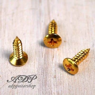 20 Gibson style 2,5 x 10 mm Gold SG pickguard screws image 2