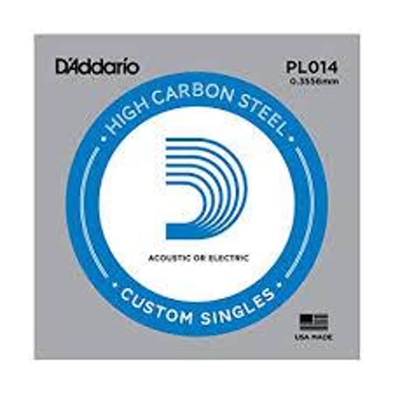 D'Addario PL014 Plain Steel Ball End .014 Single String image 1