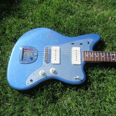 Jazzmaster Guitar 60s Style Handmade Lightweight P90 Custom Lake Placid Blue Rainbow Flake Nitro image 10