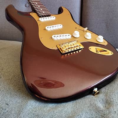 Custom Squier 40th Anniversary Gold Edition Stratocaster - Ruby Red Metallic, 100% Rosewood Neck (2022) image 25
