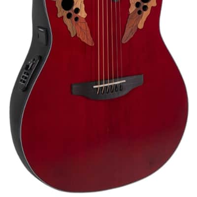 Ovation CE44 Celebrity Series Elite Mid-Depth Acoustic-Electric Guitar Ruby Red image 2