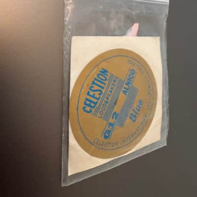 Celestion G12 Alnico Blue Original Vintage sticker 2” -Gold and Blue 1961-1964 or 1991-2002 image 4