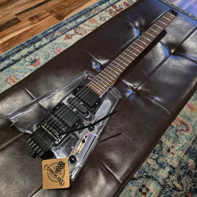 Headless Transparent Lucite LED Light Show Wedge Guitar w/Tremolo image 4