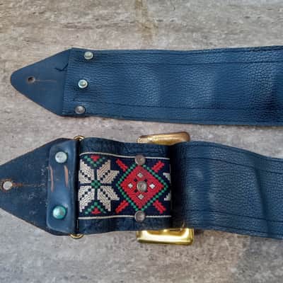Vintage 1970's Ace-Style 3" Wide Guitar / Bass Strap! Flower Pattern, Metal Buckle! image 5