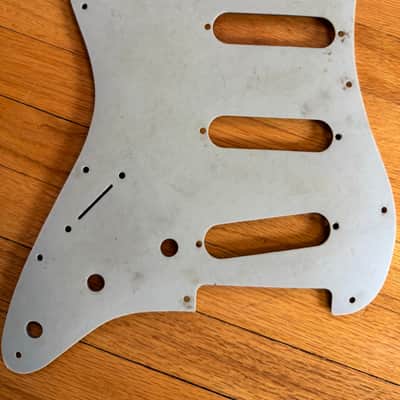General Vintage Tone 1962 Nitrate Celluloid Strat Pickguard + Vintage White Covers/Knobs/Tips Set — Pre-CBS Spec Bundle image 6