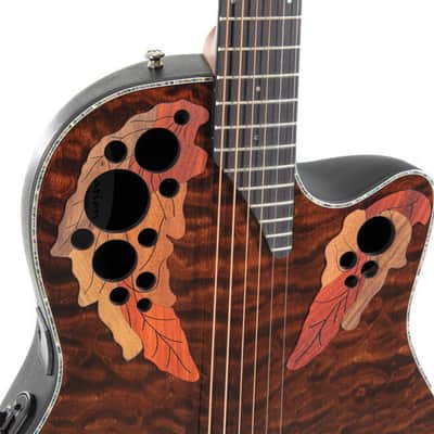 Ovation Celebrity Elite Plus CE44P-TGE Mid-Depth Acoustic-Electric Guitar - Dark Tiger Eye image 4