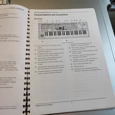 Waldorf Q keyboard owners manual 1999 image 4