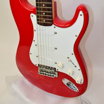 1993 Fender Squier Series Stratocaster MIK Electric Guitar, Rosewood Fingerboard, Torino Red w/ Lace Sensor Pickups & Sperzel Locking Tuning Gears image 3