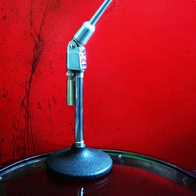 Vintage 1950's Turner 95D / 95 dynamic microphone Satin Chrome High Z harp mic w Switchcraft XLR cable adapter Shure Ampex image 4