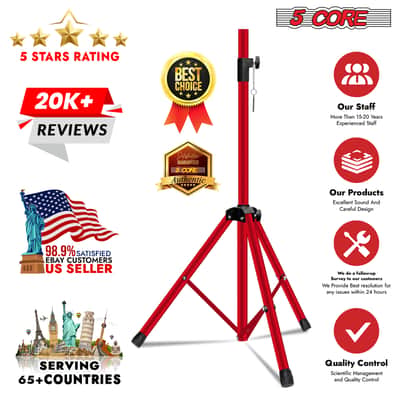 5 Core Speaker Stand Height Adjustable 72" Heavy Duty PA DJ Tripod Studio Monitor Stands image 11