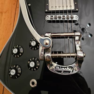 Custom Left handed black Firebird with bigsby & Tonerider alnico 2 classic humbuckers - Black image 4